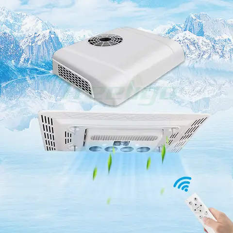 Aspligo 13500BTU RV Roof Air Conditioner Parking Air Conditioning AC 12V 24V for Truck Bus Camping Car Excavators Harvesters