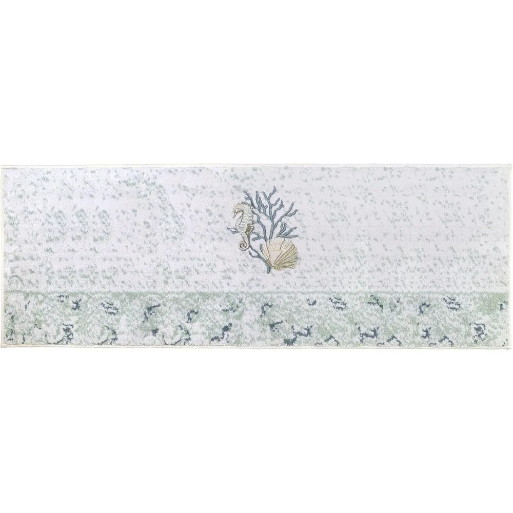 

Хлопковый коврик для ванной с дизайном в стиле океана из коллекции Coastal Terrazo, 24 x 60