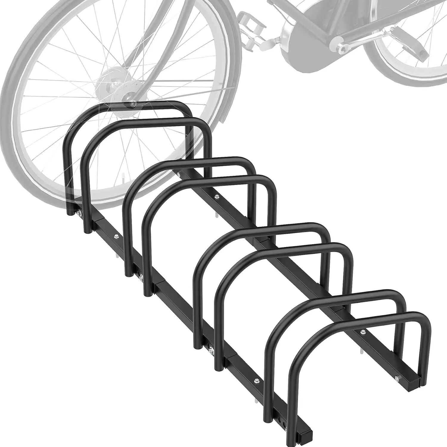 4-Bike Floor Stand for Indoor/Outdoor Storage, Fits 22-28