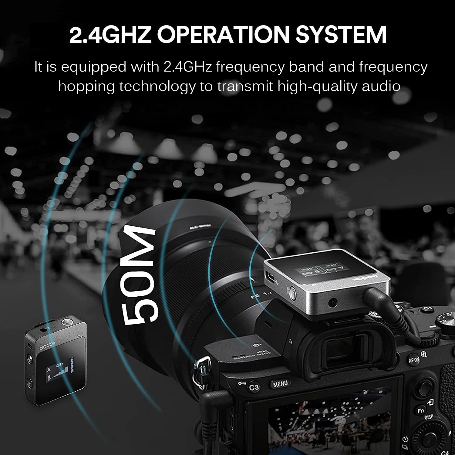 ميكروفون لاسلكي من Godox MoveLink M1 M2 2.4 جيجاهرتز ميكروفون لافلير ثنائي القناة بميكروفون مع تقليل الضوضاء والتحكم في الهاتف DSLR