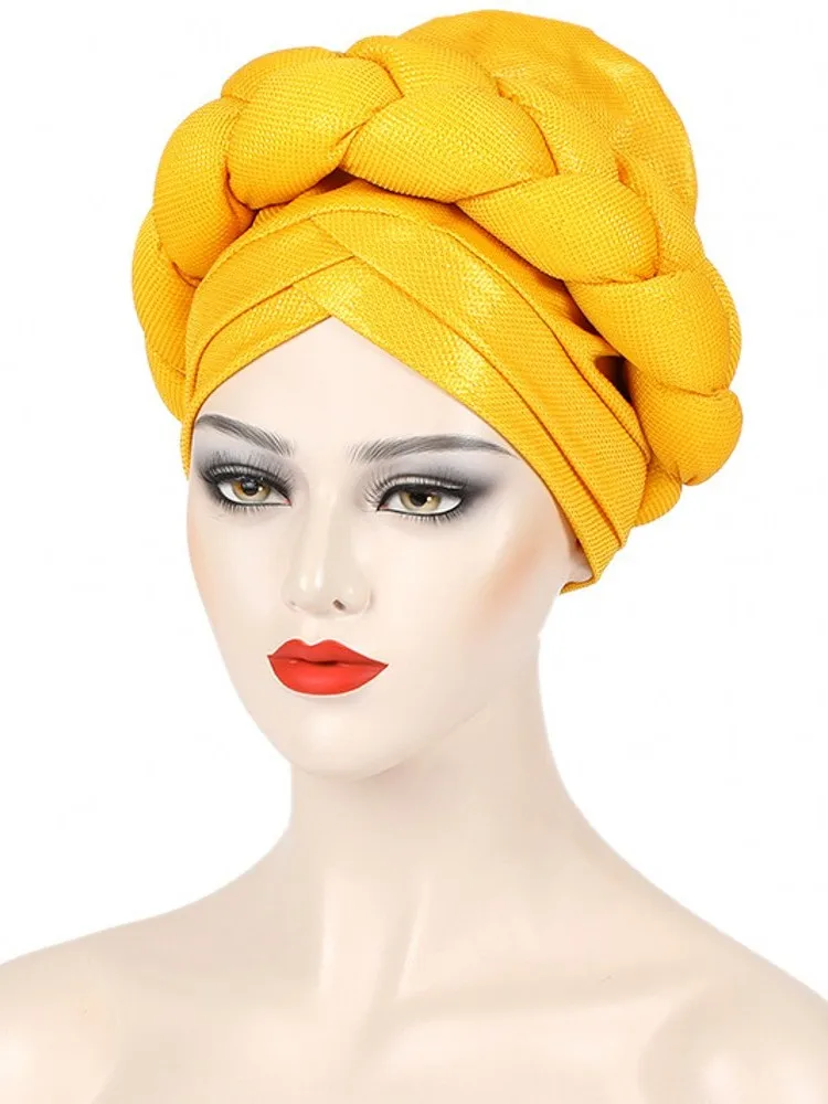 Ready African Auto Gele Headtie Black Women\'s Turban Cap Nigeria Wedding Geles Muslim Head Wraps Bonnet Turbante Mujer 2023