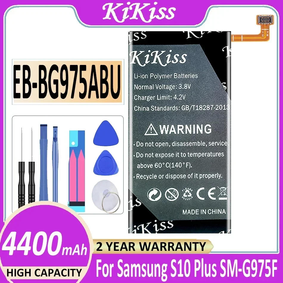 Аккумулятор KiKiss 4400 мАч для Samsung Galaxy S10 Plus S10 + S10Plus EB-BG975ABU/DS SM-G975F/W G975W G9750 Bateria