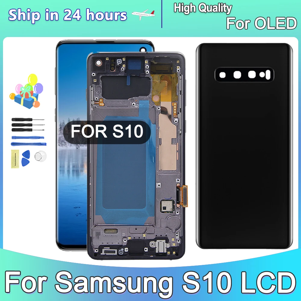 OLED For Samsung Galaxy S10 2019 SM-G9730 G973F LCD Display Touch Screen Digitizer Assembly For Samsung S10 Screen