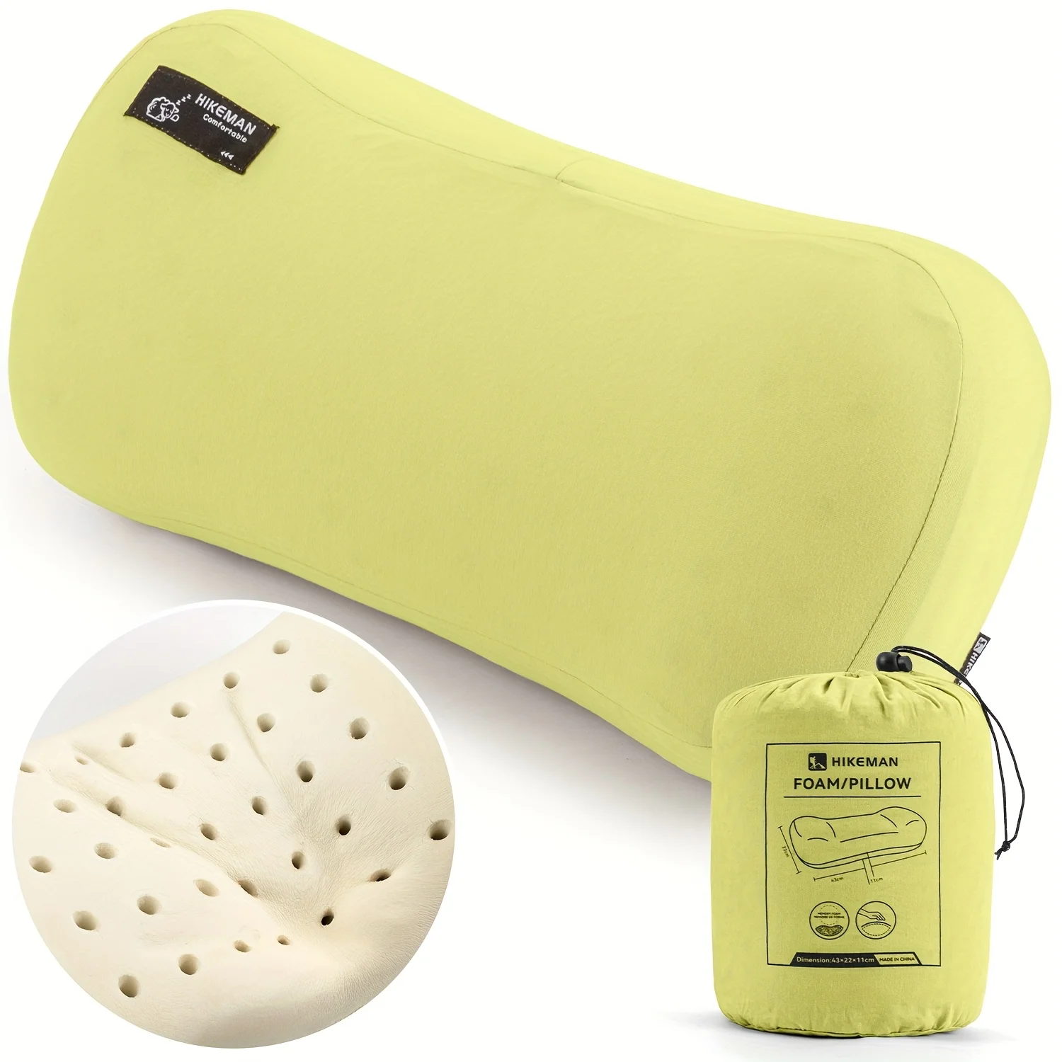 Foldable Camping Pillow Memory Foam Cervical Pillow Portable Outdoor Sleeping Pillows for Travel Napping Cool Camping Gear