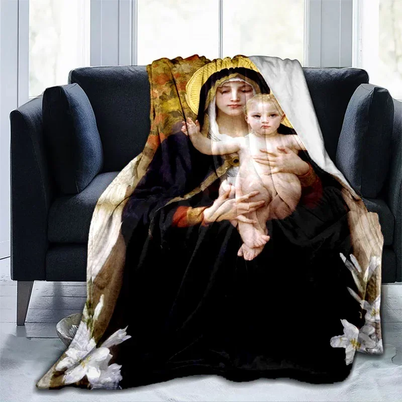 Our Lady of Jesus Christian printed blanket bed sofa cover blanket soft, warm, comfortable home decoration  picnic blanket a1