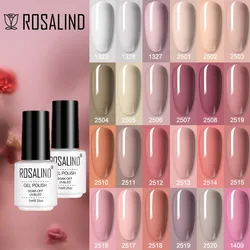 ROSALIND Nail Gel Polish 7ml Hybrid Varnis Pure Pink Serise UV Gel Manicure Nail Art Need LED Lamp Base Top Coat Gel Nail Polish