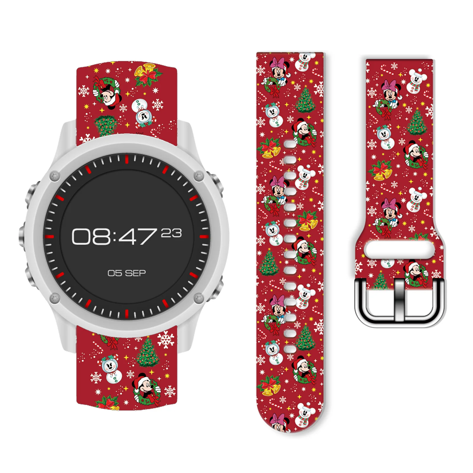 

MINISO 20mm Mickey printed watch strap for Samsung Galaxy Watch 7 6 5 Band Replaceable Bracelet for Xiaomi Huawei Watch