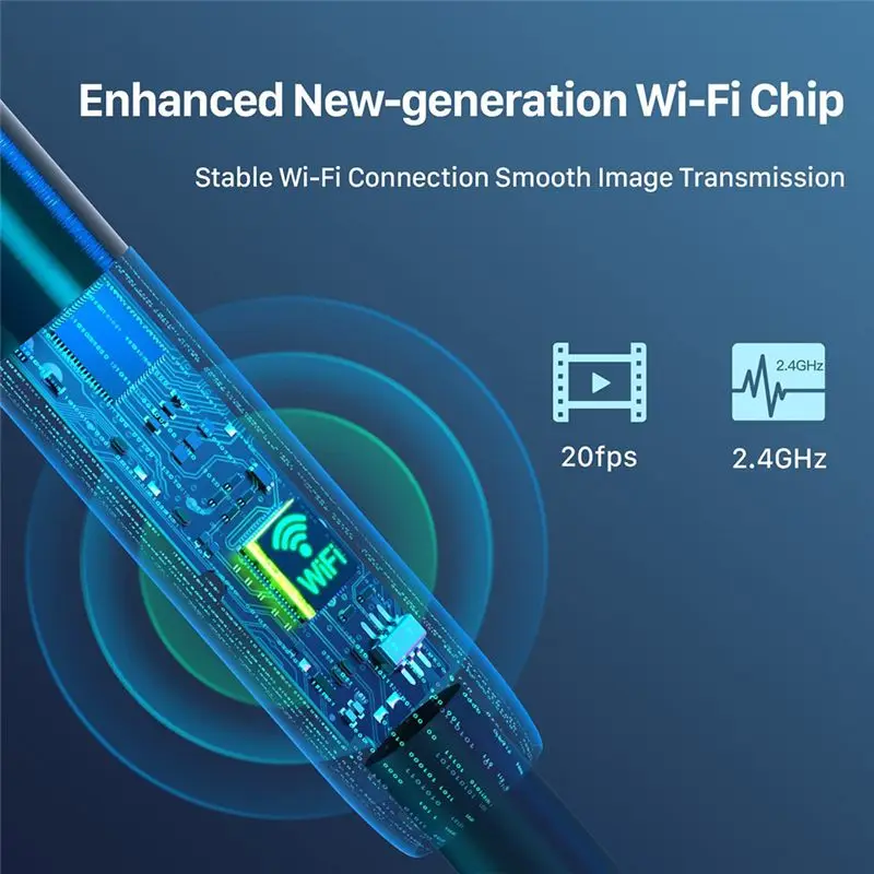 New Tech Wireless Endoscope Wi-Fi Industrial Borescope With 6 LED Lights, 3 In 1 USB Camera,Waterproof IP67 Inspection Camera