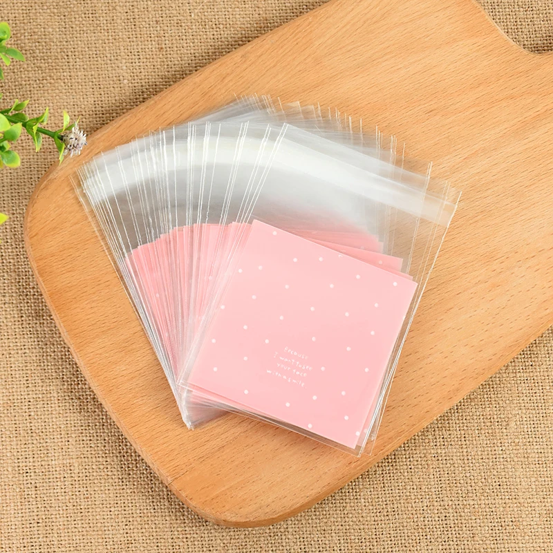 50Pcs Small Cookie Candy Bags Transparent Plastic Packaging Gifts Bag Birthday Wedding Party Decorations Supplies