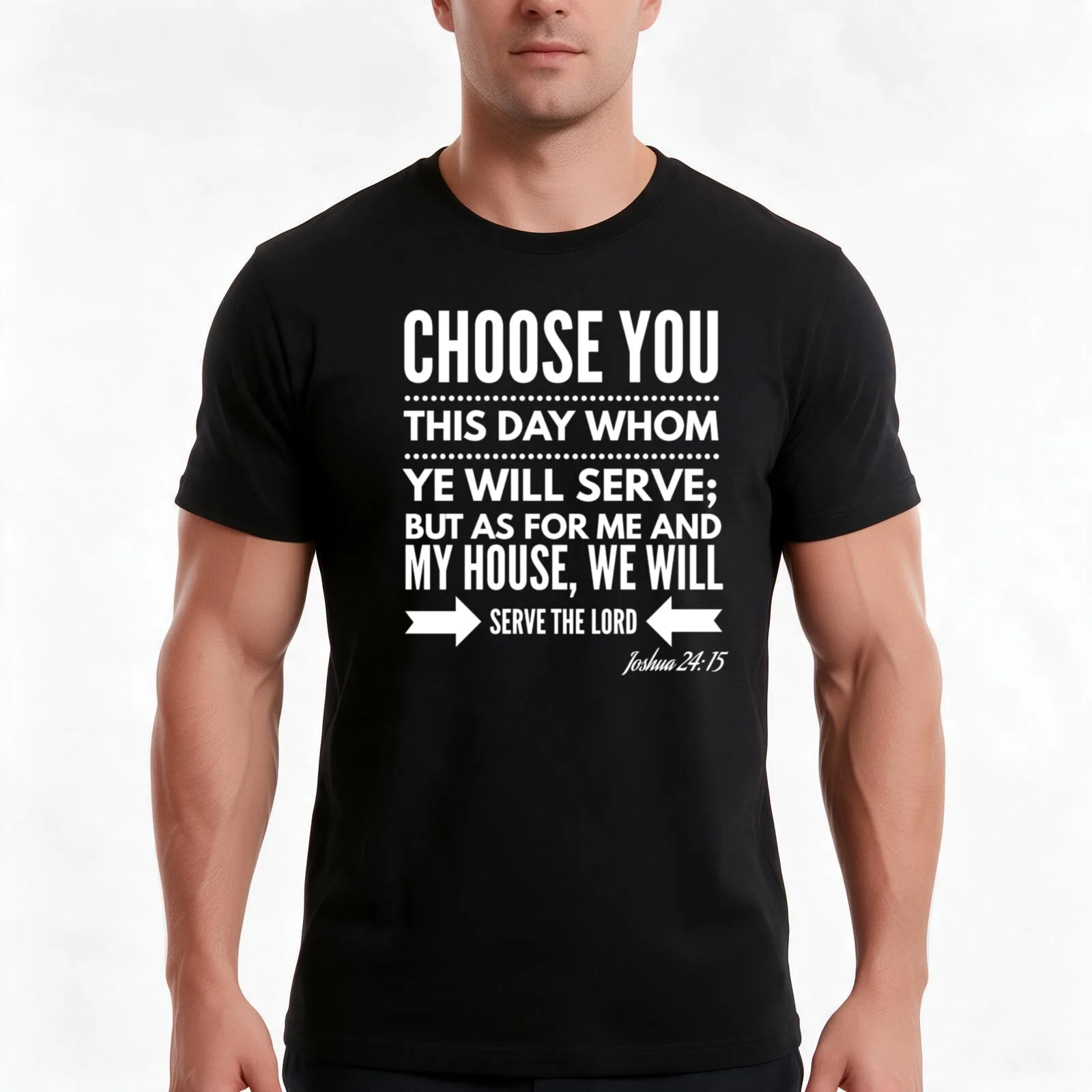 Joshua 24:15 Choose You This Day T-Shirt, Summer Casual Cotton Tee, Oversized Streetwear Tops, Vintage Graphic Print
