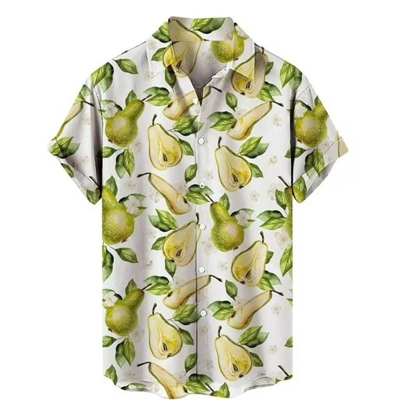 Popolare camicia di frutta al limone con stampa 3D per uomo donna estate risvolto maniche corte abbigliamento Casual per bambini camicie con bottoni camicetta hawaiana