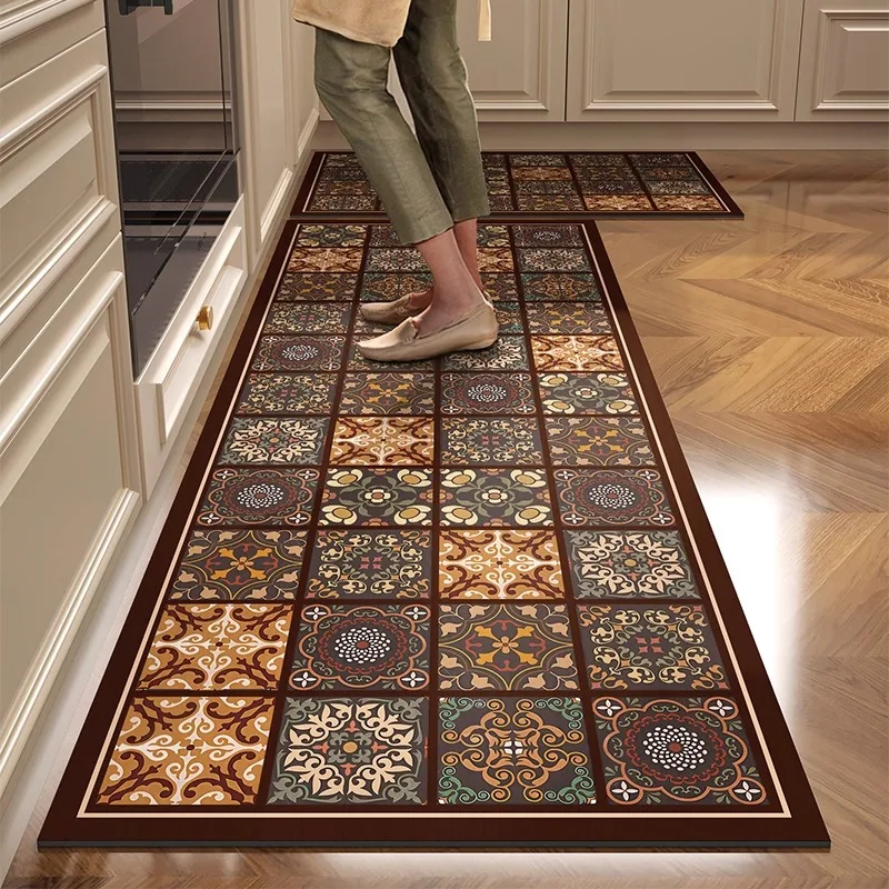 Kitchen Floor Mat PVC Leather Foot Mats Waterproof Oil-proof Rug Non-slip Dirt-resistant Carpet Laundry Balcony Rugs 러그 Ковер