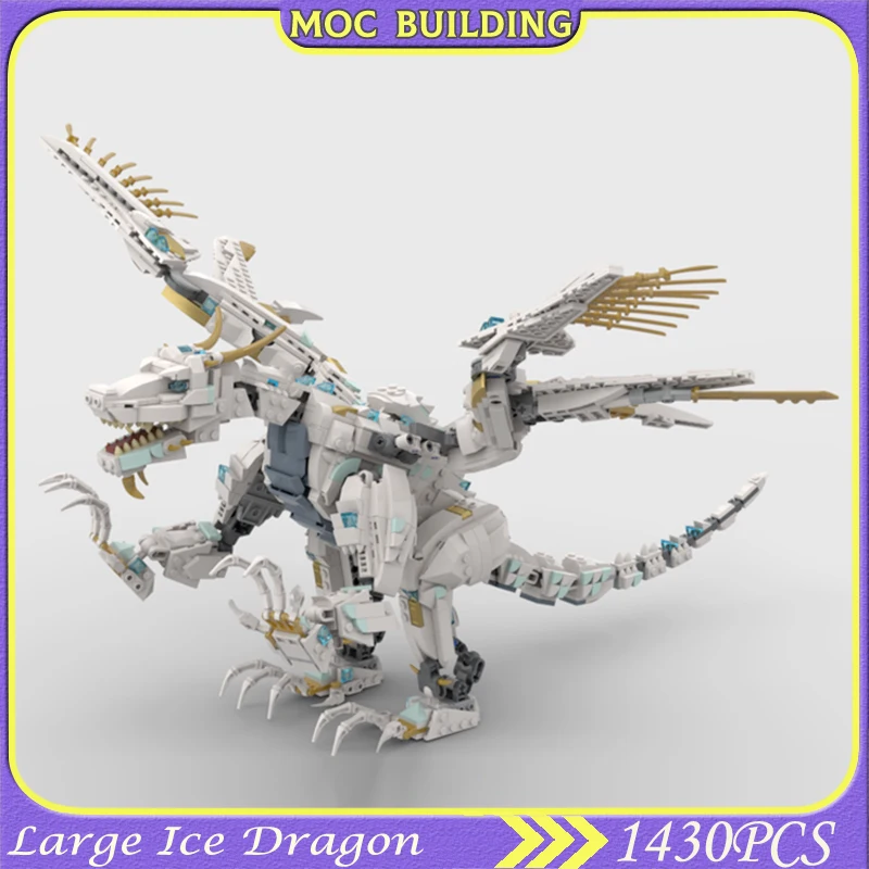 Building Block Large Ice Dragon Brick Model Assembly Educational Creative Animal Model Splicing Toys Xmas Gift