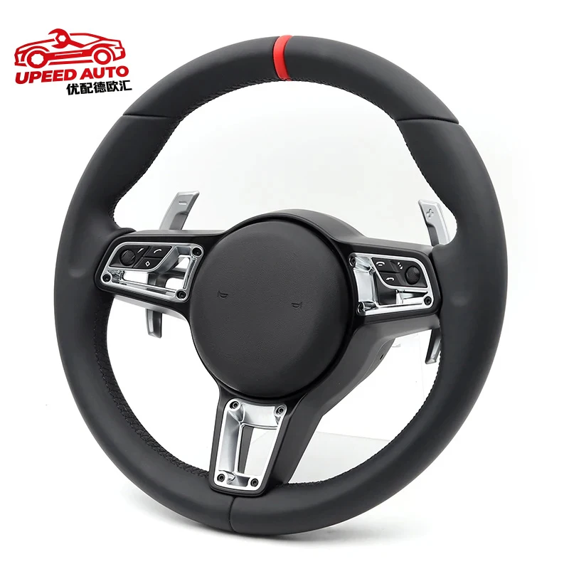 Car Steering Wheel Red Stiching for Porsche Macan Boxter Karman Panamera Taycan Cayenne Cayman 718 991 992 911 OEM Any Color