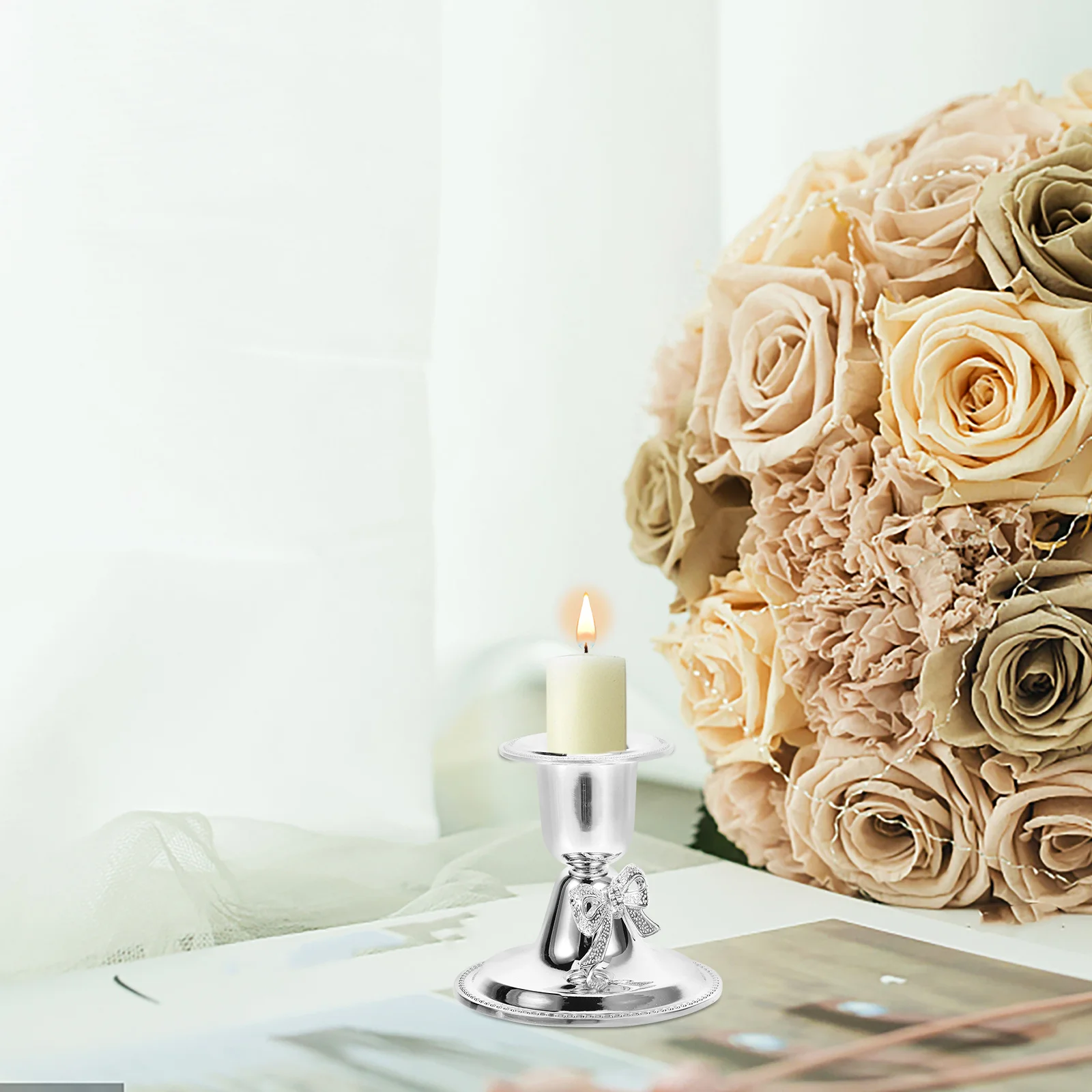 2 قطعة حامل معدني خمر الرجعية سبائك الزنك الشمعدان حامل منضدية ديكور حفلة مأدبة محور الاسترخاء