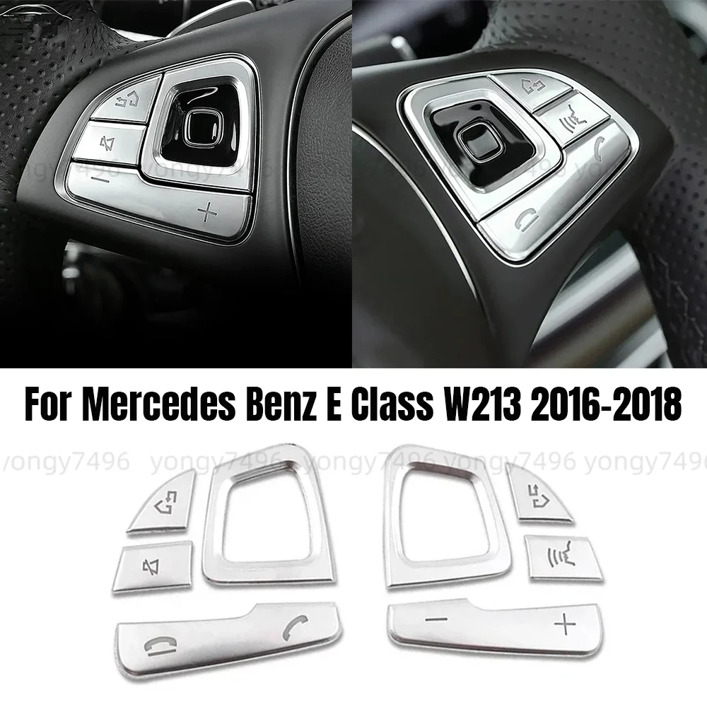 Car Upgrade For Mercedes-Benz E-Class W213 2016-2018 Steering Wheel Button Sequins Decoration Trim Interior Accessories