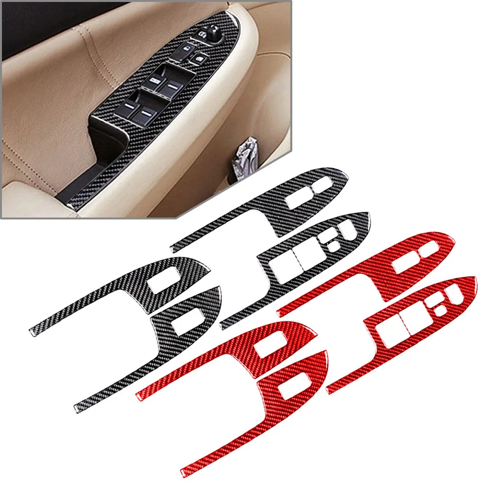 LHD Auto Window Lift Panel Switch Cover Trim Carbon Fiber Car Accessories For Honda Accord 2003 2004 2005 2006 2007