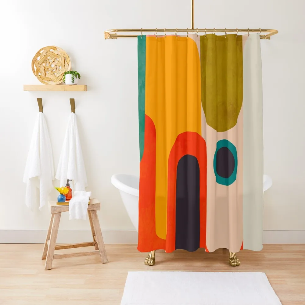 

Geometric shapes abstract 8 Shower Curtain Bathroom Deco Waterproof Shower Luxury Bathroom Bathroom Fabric Curtain