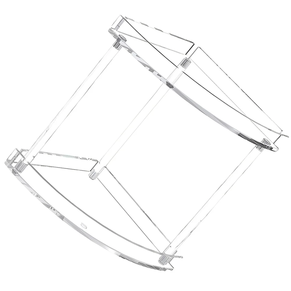 

Acrylic 2-Tier Corner Shelf Clear Bathroom Organizer Countertop Storage for Toiletries Cosmetics Organizer Small Space Saver