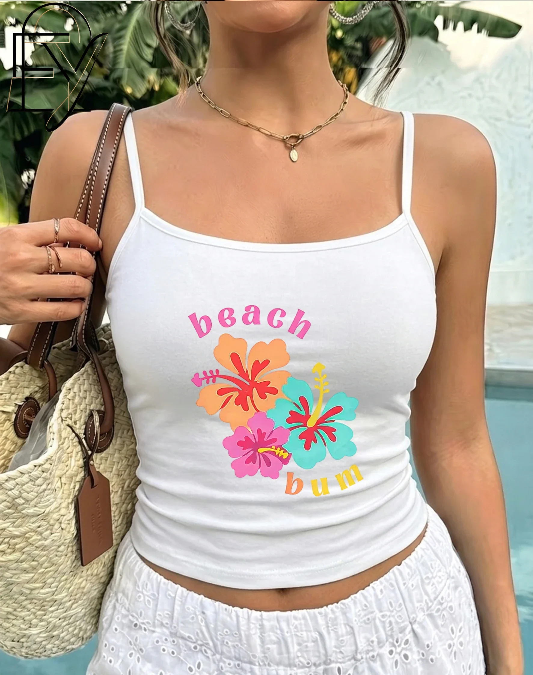 Cute Beach Bum Slogan Camisole Top Sun Beach Holiday Tank Graphic Flower Cami Sleeveless Summer Tee Gift Idea for Her