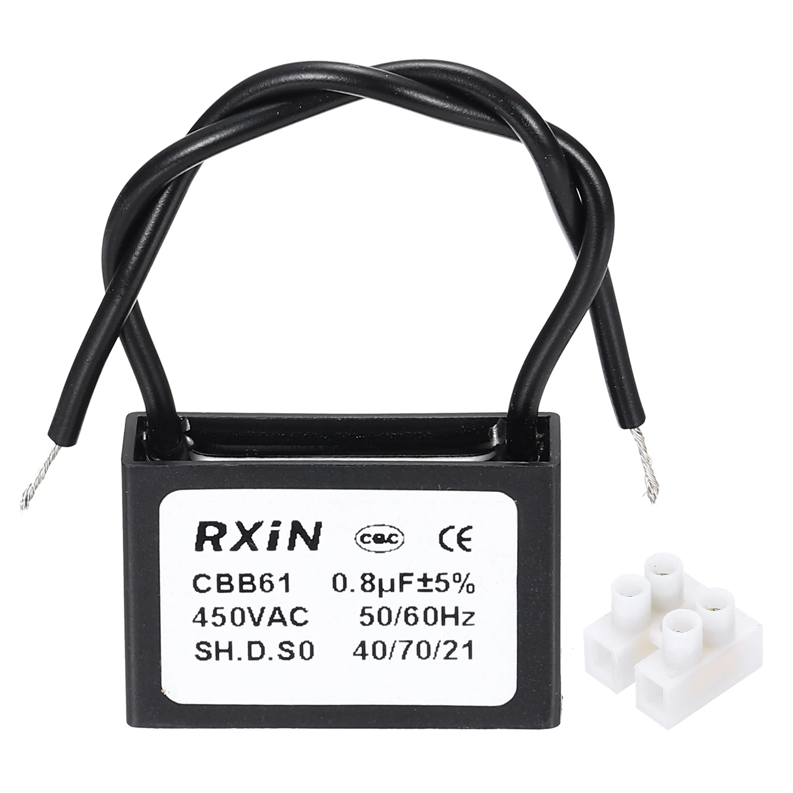 CBB61 Capacitor 0.8-30uF 450V 2-Wire Ceiling Fan Motor Starting Capacitor for Ceiling Fan Motor Generator Blower Exhaust Fan