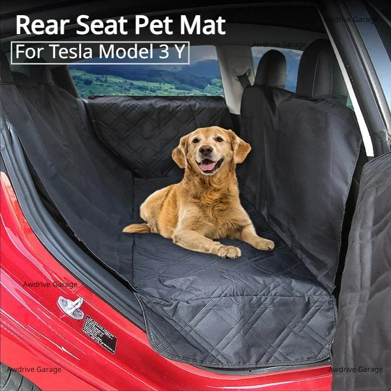 Rear Seat Pet Mat for Tesla Model 3 Y Back Seat Cover Dog Travel Waterproof Protective Pad Cushion Fully Covered Car Accessories