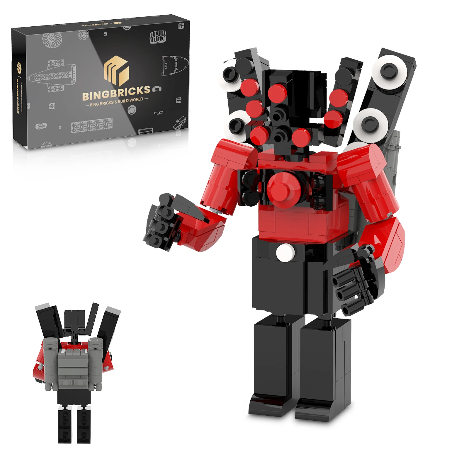 Klocki konstrukcyjne Robot Toaleta - Model DIY MOC z możliwością zmiany pozycji, figurki akcji, zabawne figurki postaci, idealny prezent na Boże Narodzenie/Halloween