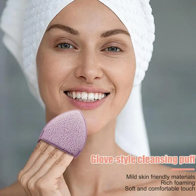 Face Cleansing Sponge Thickened Skin-Friendly Gloves-Type Deep Cleansing Soft Face Care for Bathrooms Restrooms Lavatories