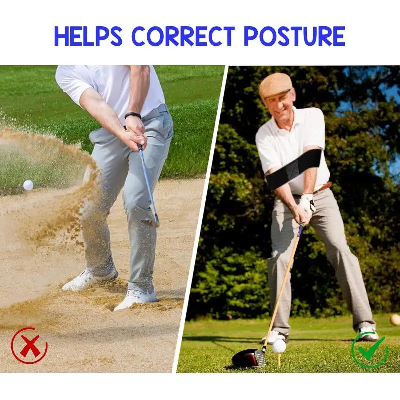 1PC Professional Elastic Golf Swing Trainer Arm Band, Golf Swing Gesture Corrector For Men Women Beginners