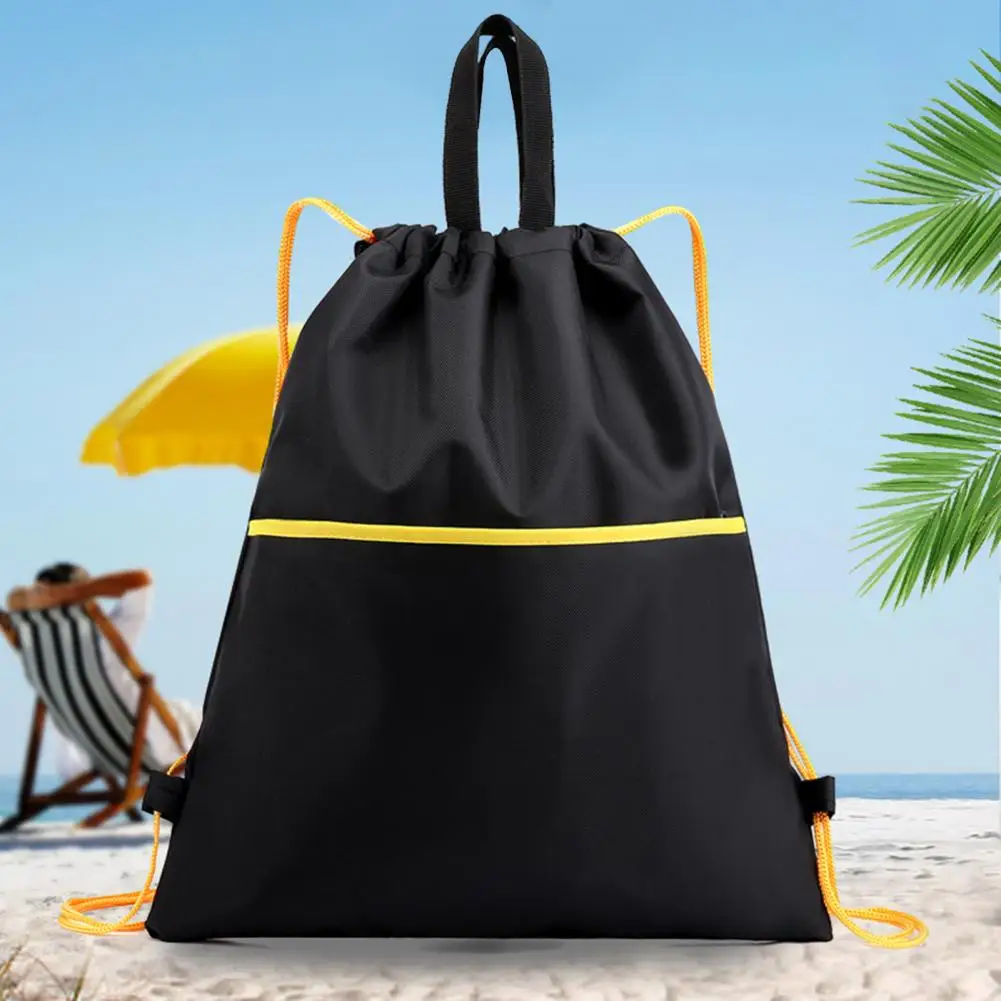 

Gym Backpack Waterproof Drawstring Storage Bag with Shoulder Strings Large Capacity Sports Backpack for Travel Hiking Camping