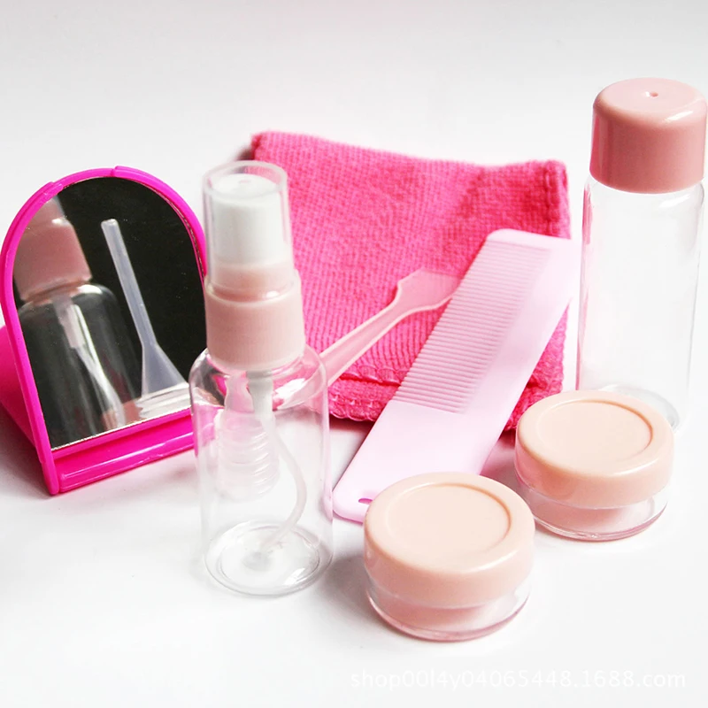 Plastic Travel Transparent Mini Empty Cosmetics Container Bottle Bottle Eyeshadow Makeup Face Cream Jar Pot Bottle set