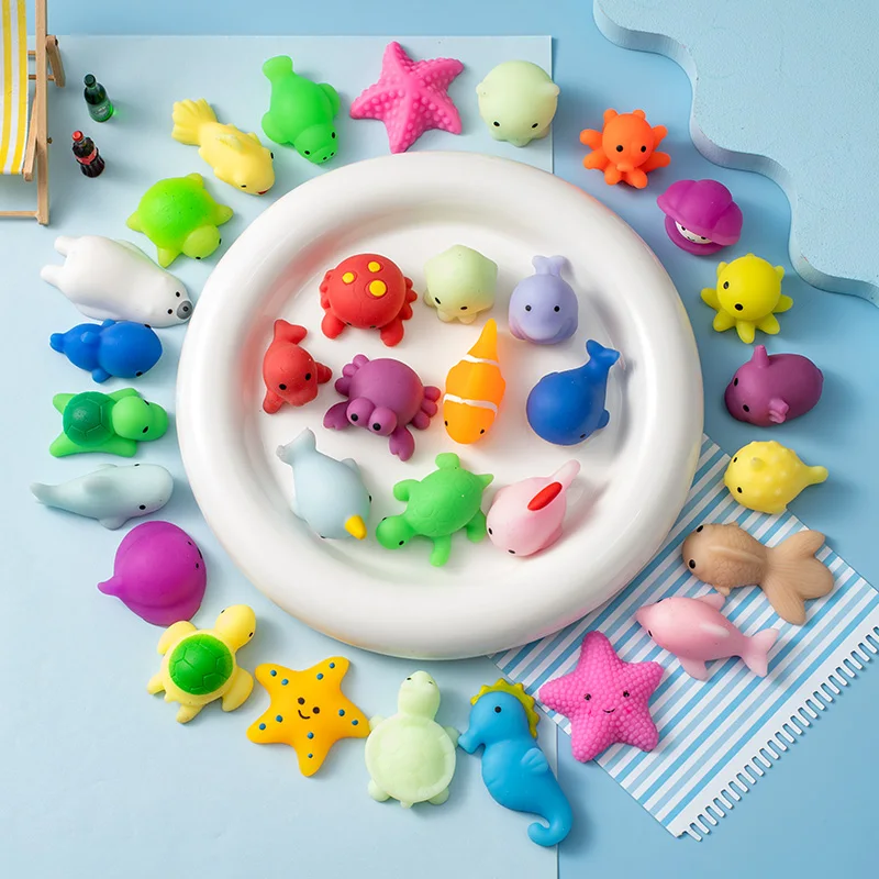ของเล่นบีบโมจิรูปเต่าทะเล โลมา วาฬ การ์ตูน ปลาดาว ของเล่นบีบคลายเครียด ของเล่นสัมผัส ของชำร่วยงานปาร์ตี้ ของขวัญสำหรับเด็ก