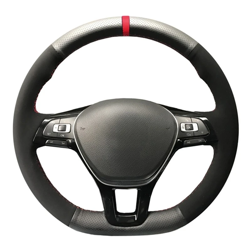 Anti-Slip Wildleder Leder Auto Lenkrad Geflecht Abdeckung Für Volkswagen VW Golf7 Mk7 Neue Polo Jetta Passat B8 Tiguan Sharan