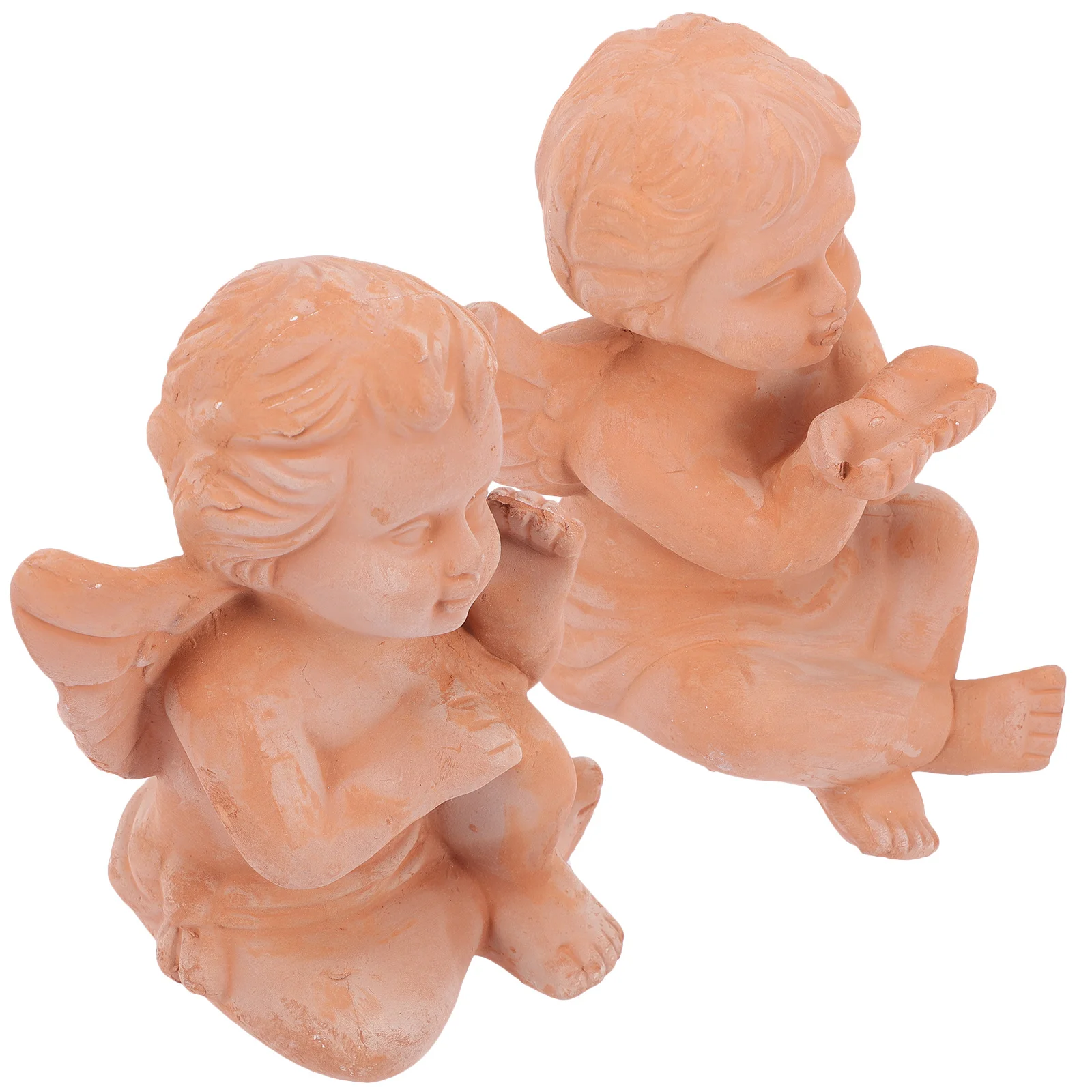 

2Pcs Multi-Succulent Planter Decor Angel Statue Pottery Craft for Home Garden Indoor Table Top Decoration Adornment