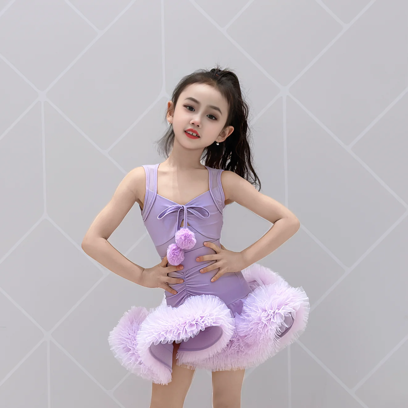 

Девушки для практики самбы, 2025 Новые латинские танцы танго и румбы, танцевальные костюмы для детей, тренировочные костюмы для латинских танцев