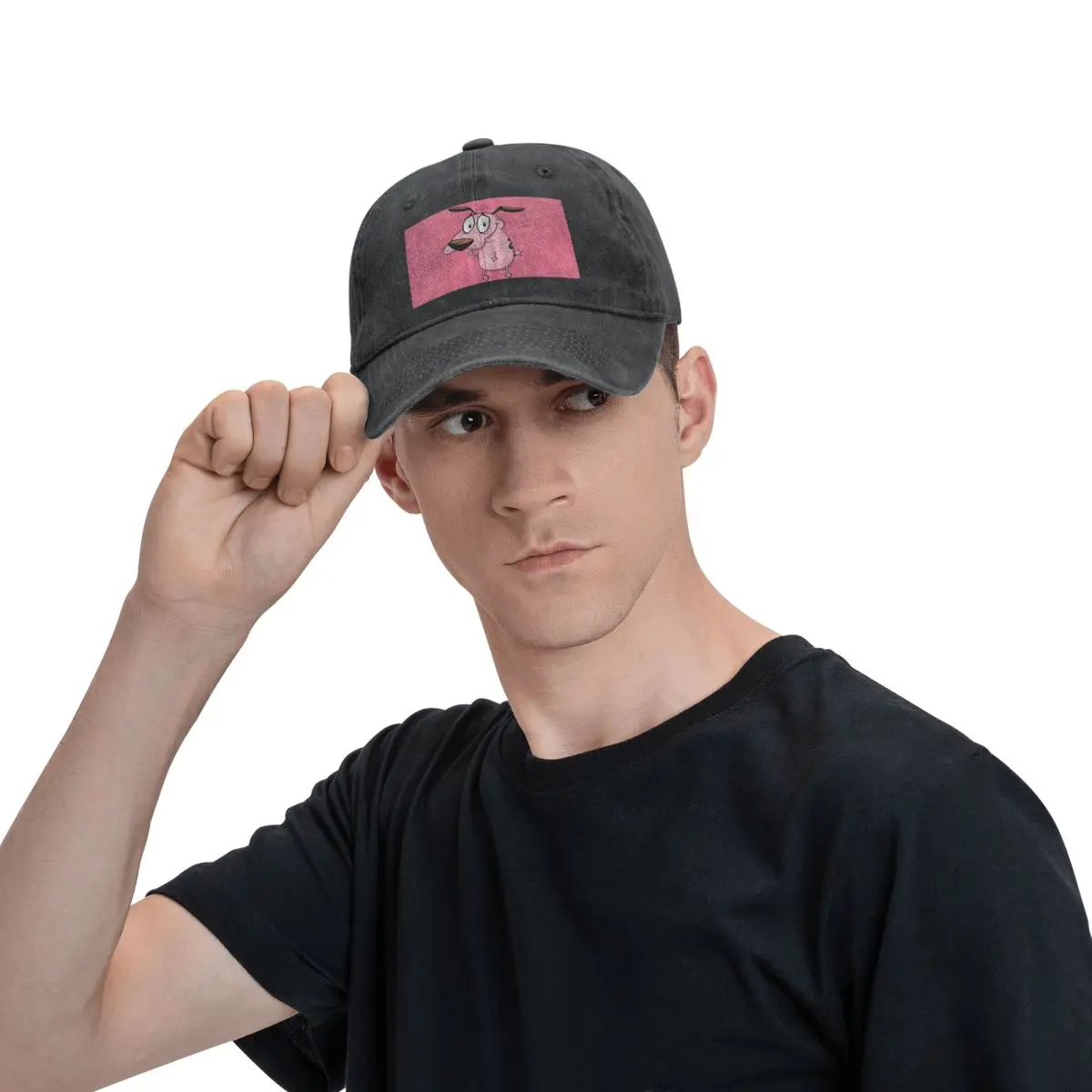 Cowardly Dog C-Courage Cartoon Baseball Caps Snapback Denim Fabric Hats Outdoor Cowboy Hat for Men Women