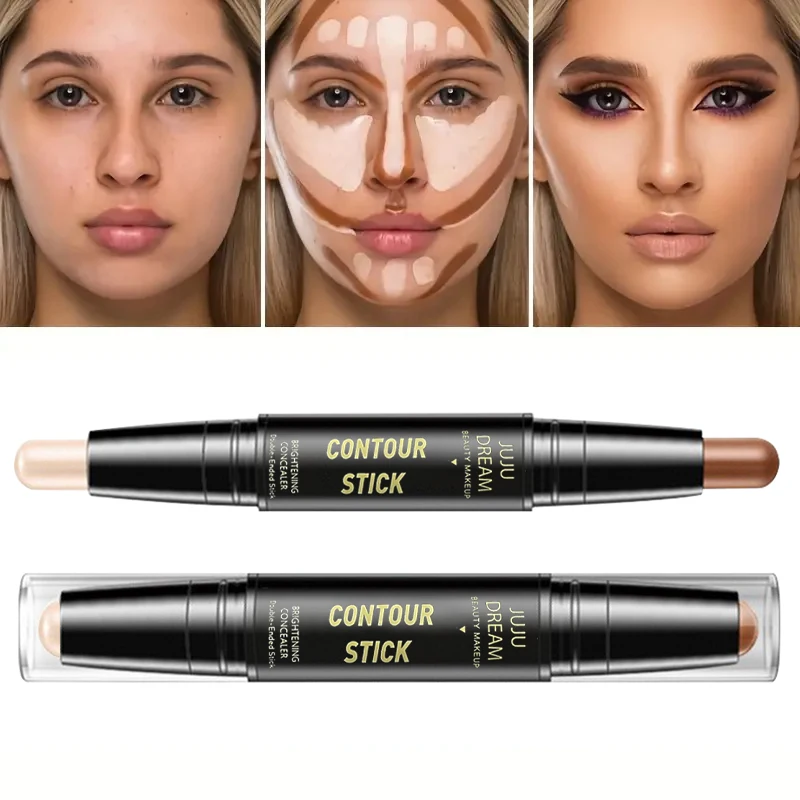 ダブルヘッドハイライトペンフェイスメイクアップリキッド防水輪郭形成ファンデーション輪郭メイクアップコンシーラースティックペンシル化粧品