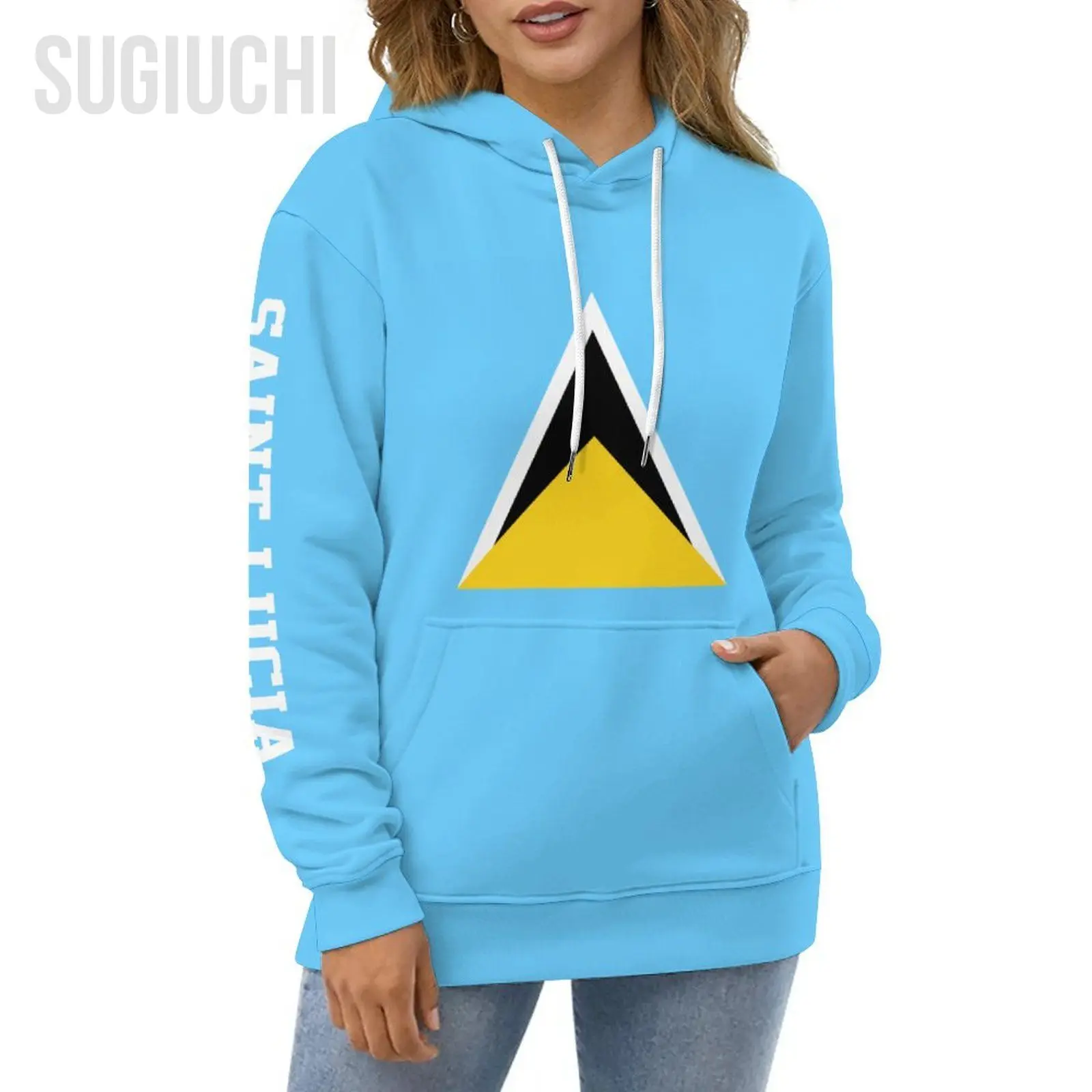 Unisex 3D Hoodie Saint Lucia Flag Men Women Polyester Harajuku Sweatshirt Pullover Hoodies Casual Cool