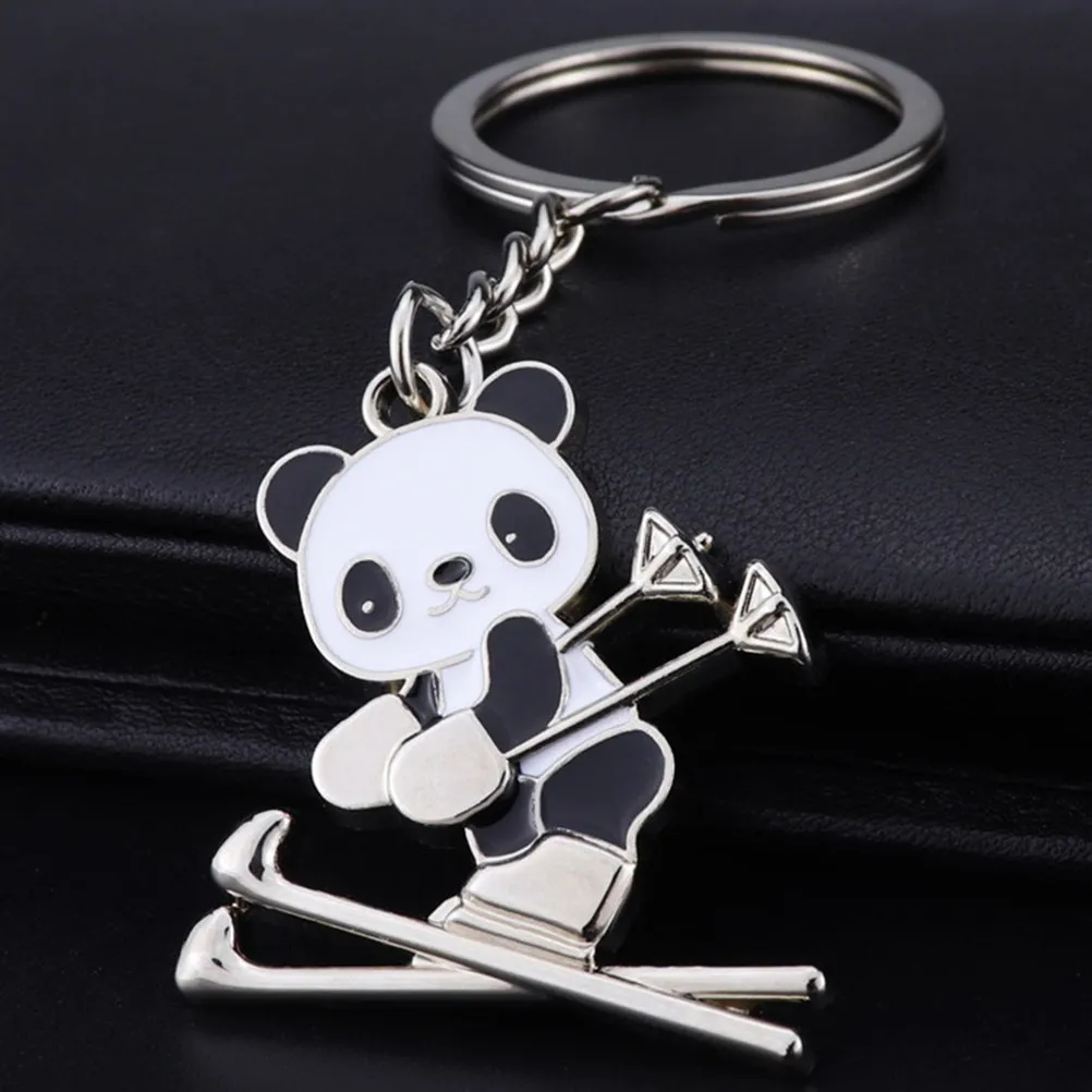 2 Pcs Cute Panda Magnetic Keychain for Backpacks, Snowboard Charm Accessories