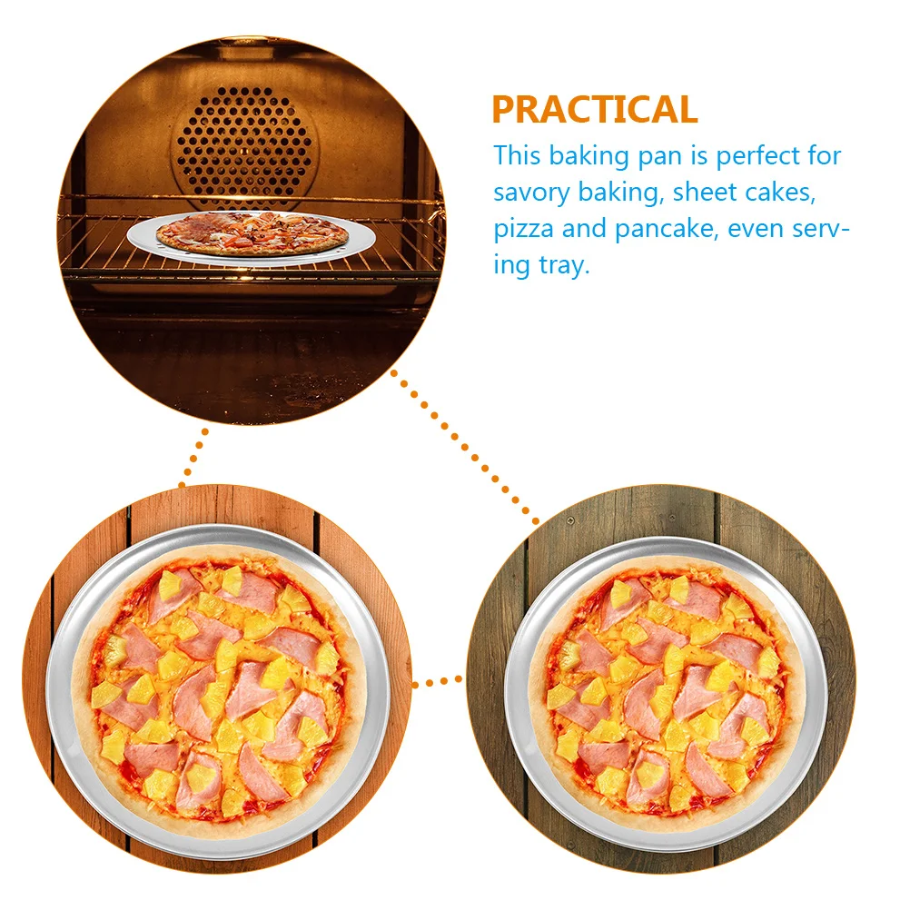 

8 Inch Large Holes Aluminum Alloy Non Stick Perforated Oven Pizza Baking Pan Tray for Home Restaurant Kitchen Use