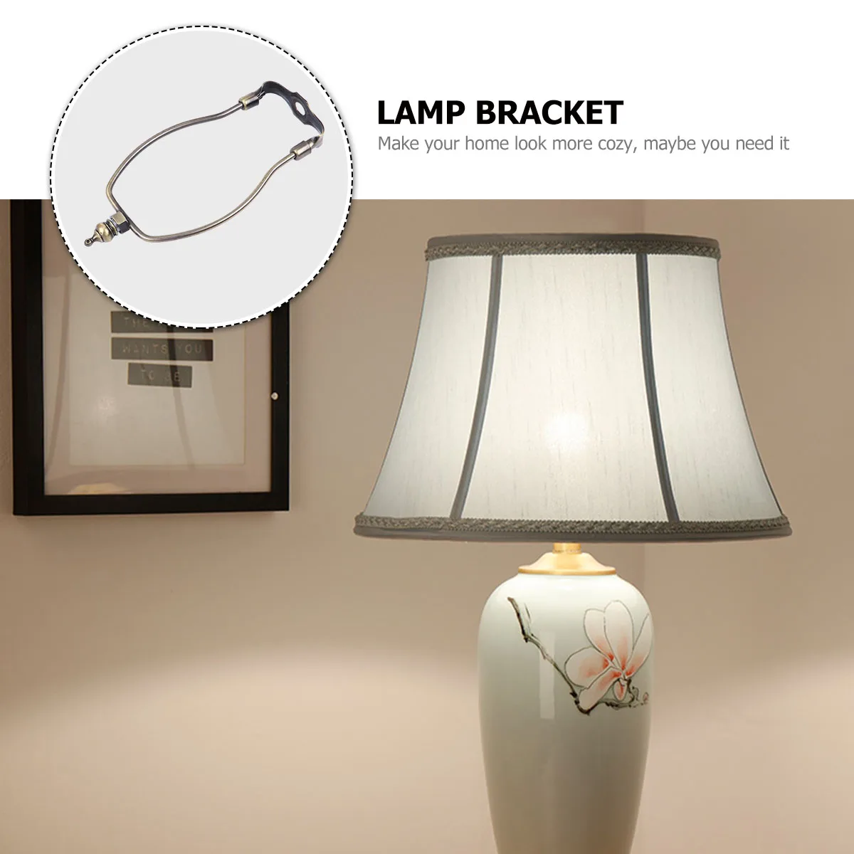 1pc chifre suporte da lâmpada 8 Polegada bronze revestido de metal lâmpada harpa titular mesa lâmpadas chão decorativo luz quadro acessórios