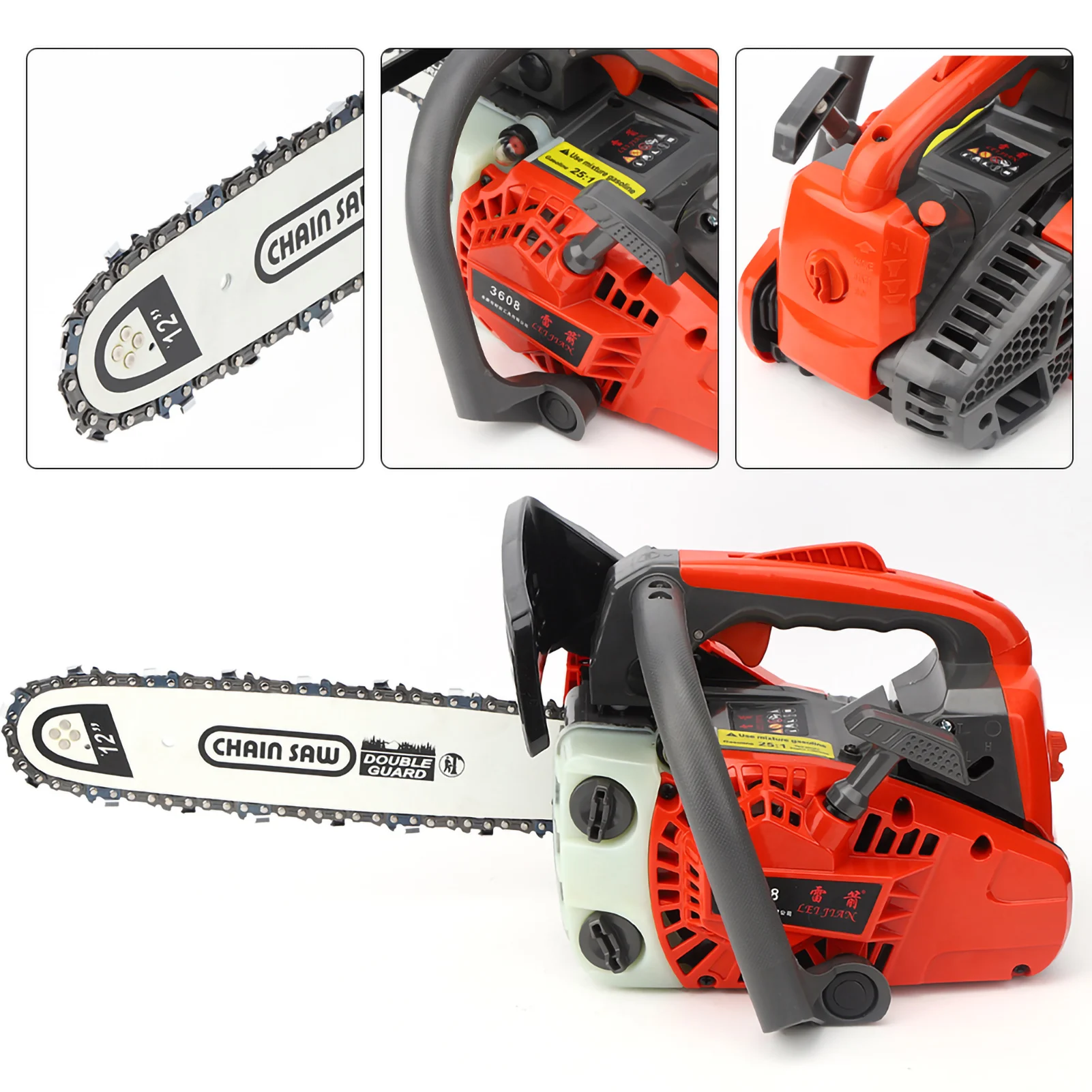 Cordless Chainsaw Easy Start Chain Saw Single‑Handed 25CC Gasoline Logging Saw Small Chainsaw for Wood Cutting