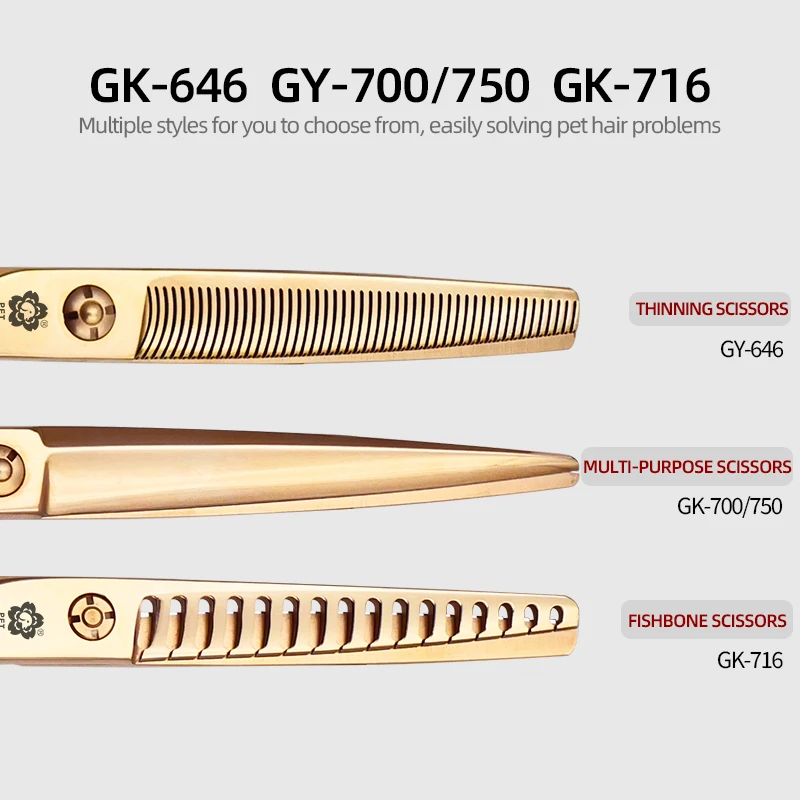 Yinghua High-end pet cat and dog grooming scissors, imported VG10 straight scissors, tooth scissors, fish bone scissors, GK-GY