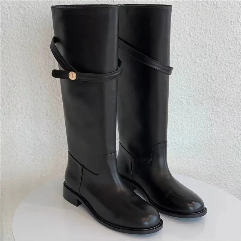 

Long leg knight boots women's autumn and winter retro high leg thick heel thick sole not over the knee women's boots
