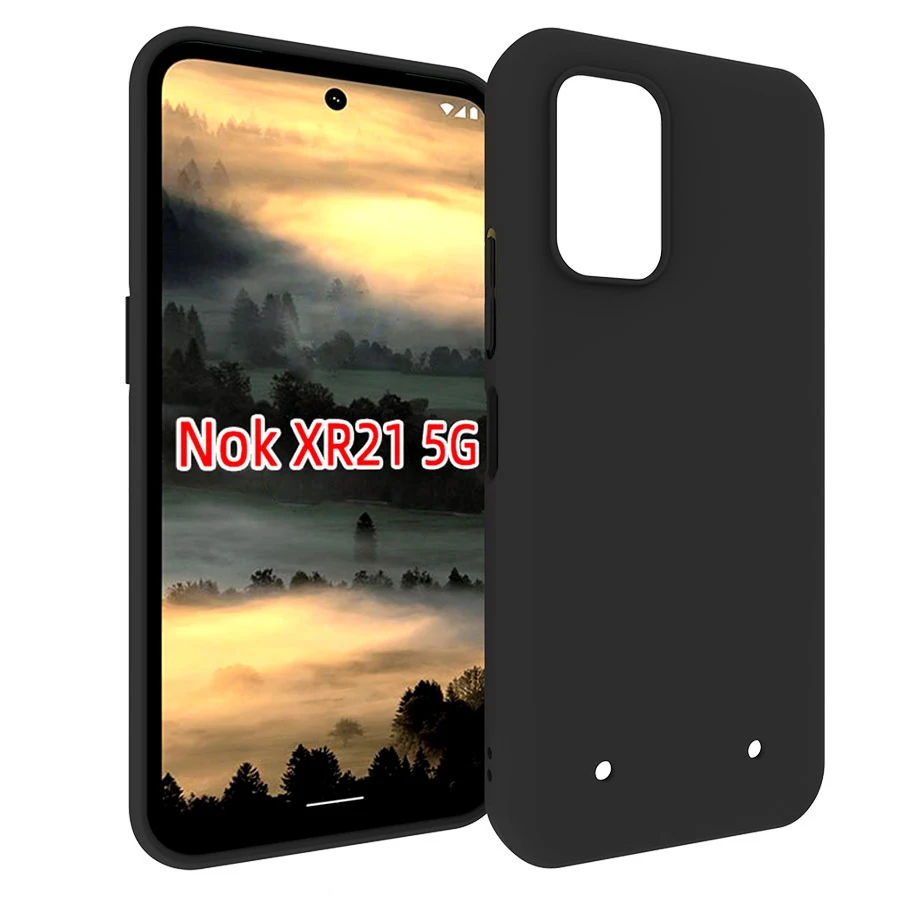 Compatible Nokia XR21 5G, Black Matte Non-Slip Skid-proof  Soft TPU Transparent Silicone Clear Case Cover for Nokia XR 21 Cases