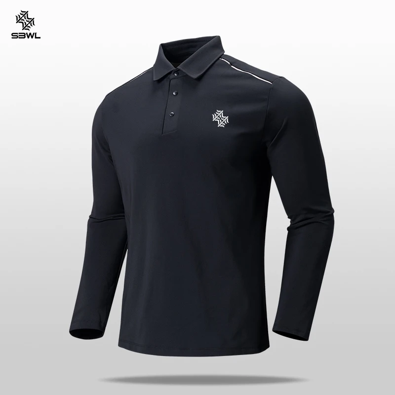 SBWL Autumn and winter outdoor high quality golf elastic long sleeve POLO shirt Fashion base office casual POLO T-shirt Tops