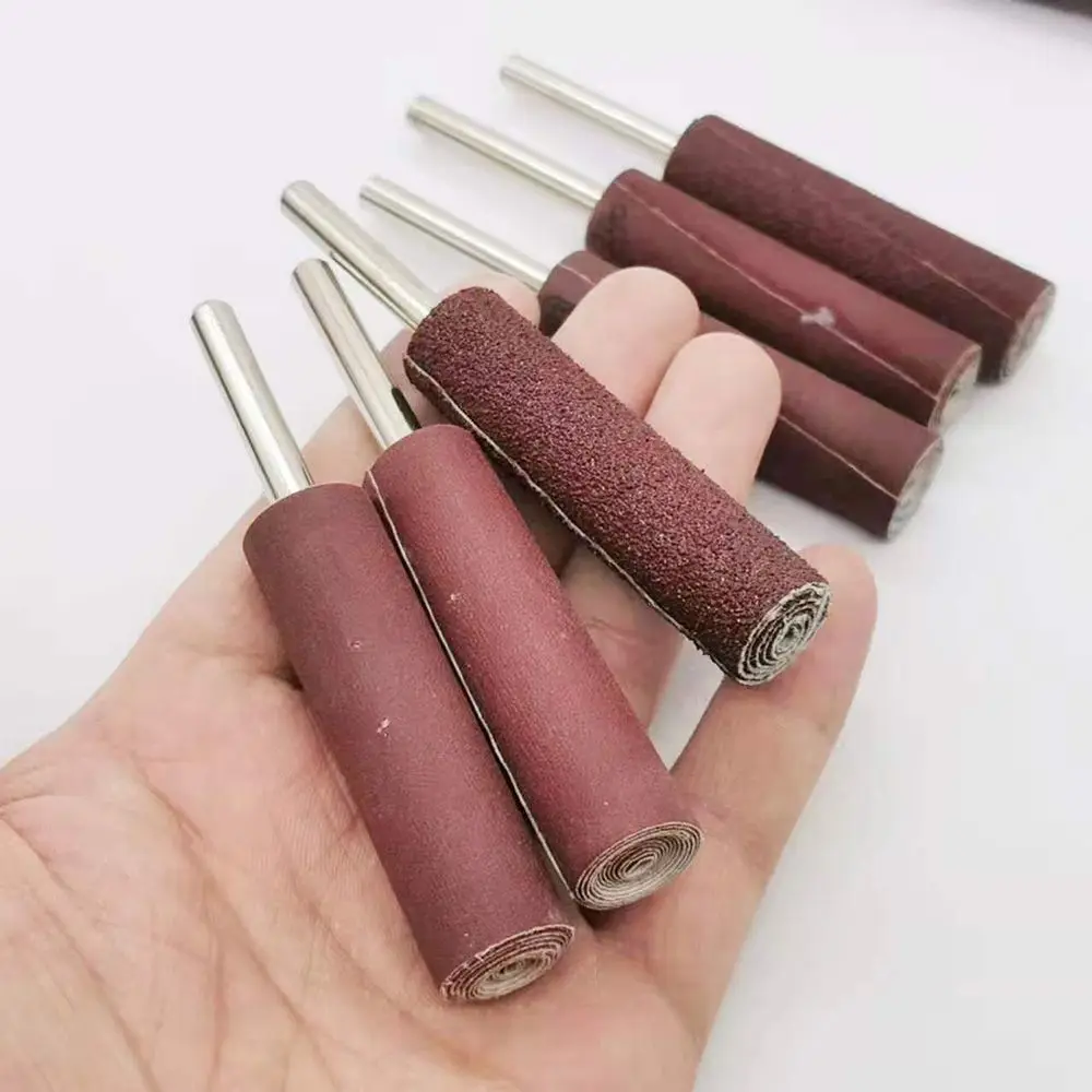 Large Cylindrical Head Sandpaper Sanding Band With Shank Sanding Drum for Drill and Rotary Accessories Abrasive Tool