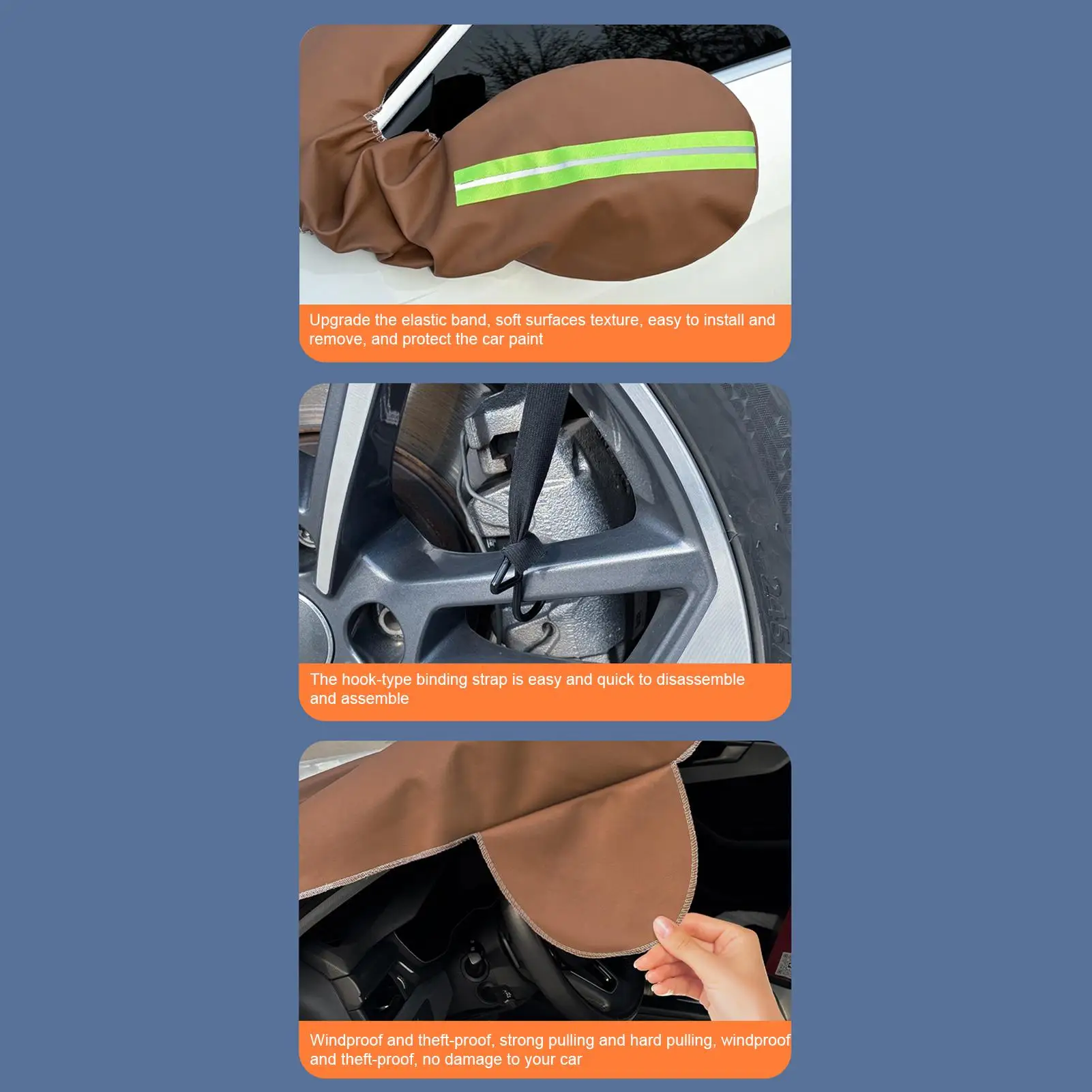 

Windshield Cover For Ice And Snow Windproof PU Leather Waterproof Auto Exterior Supplies Windshield Sun Shade For Sedans Winter