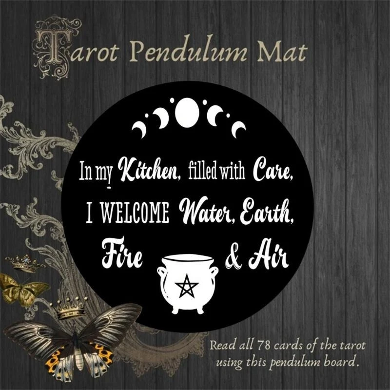 

Divinations Mat Moonphase Round Altars Tarots Card Pad for Energy Healings