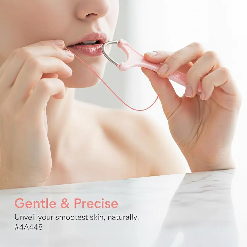Facial Hair Remover Manual Spring Design Portable Lightweight Face Hair Removal Tool Longer Lasting Soft Skin Threading Epilator